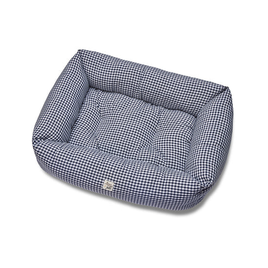 Panier vichy bleu marine