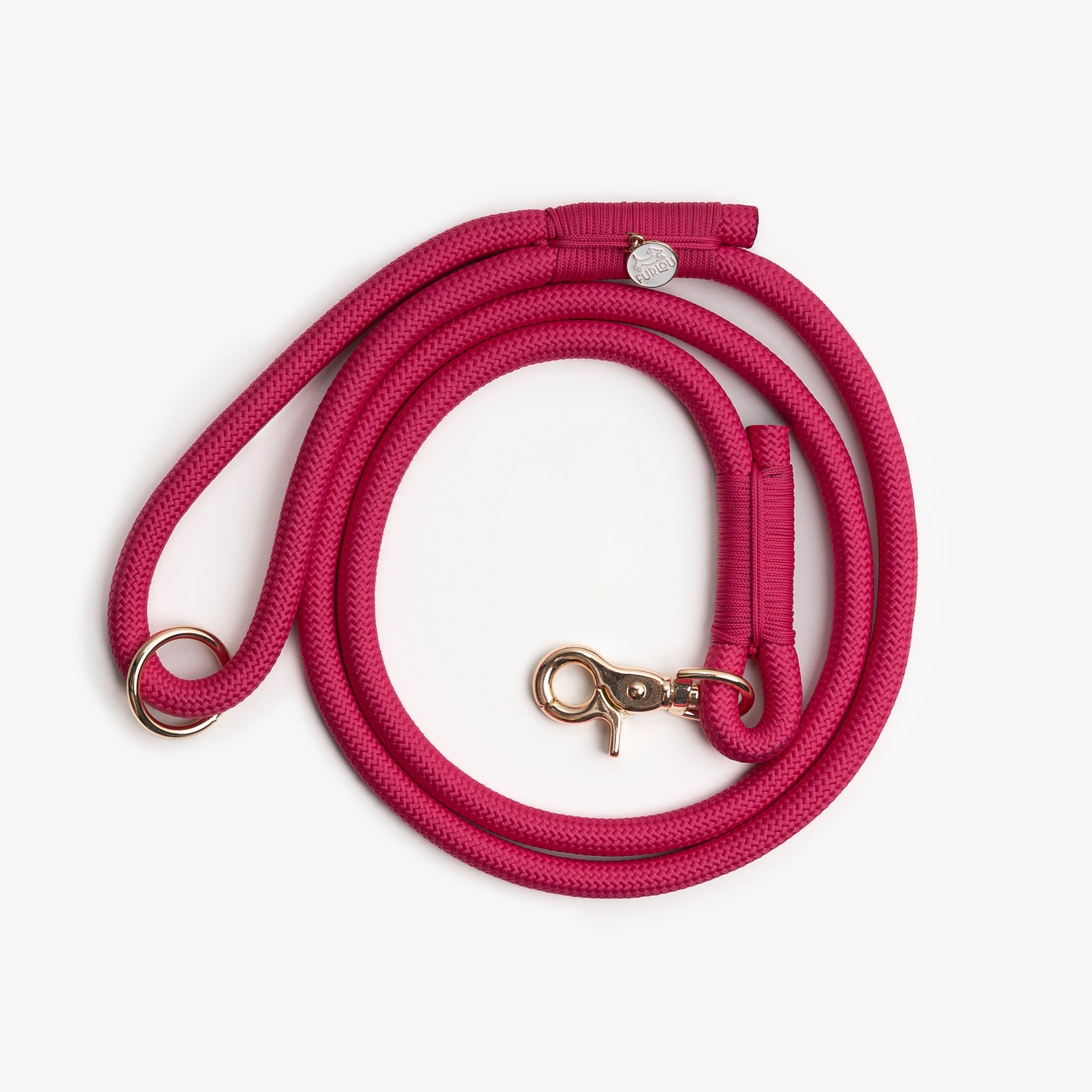 Laisse simple en corde Magenta