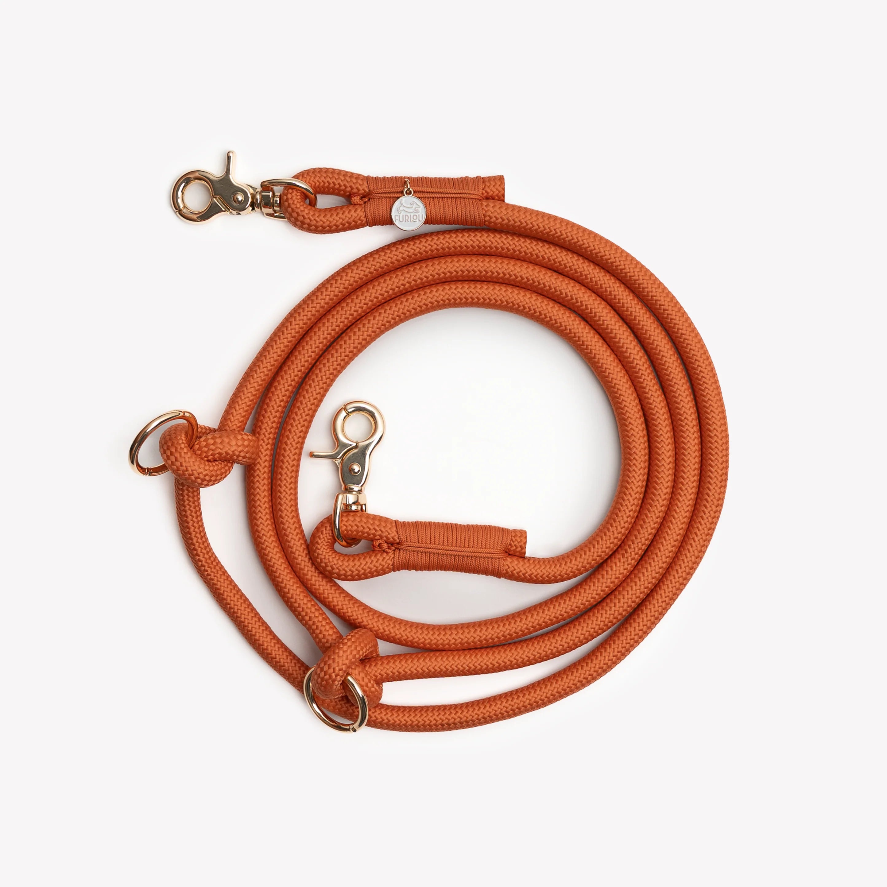 Laisse mains libres en corde Orange