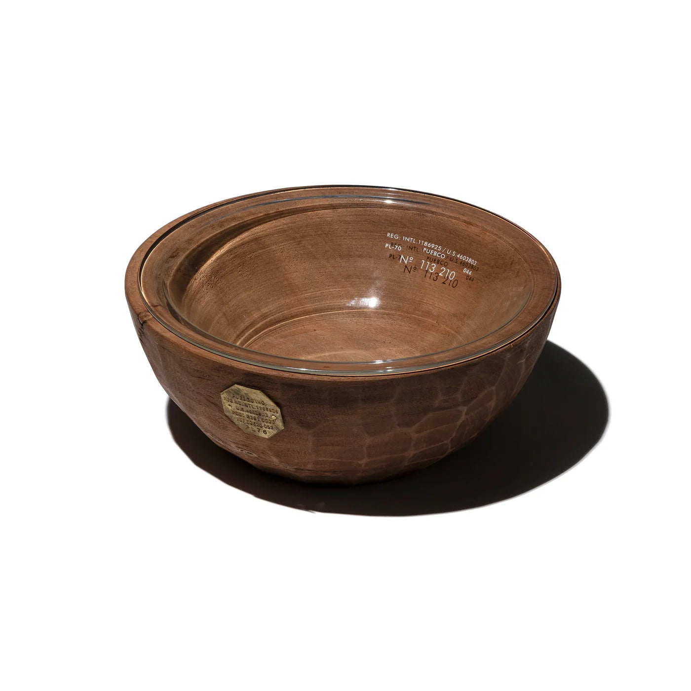 Gamelle en bois vintage avec récipient en verre