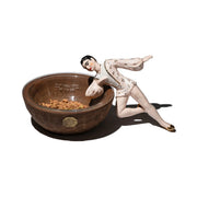 Gamelle en bois vintage avec récipient en verre