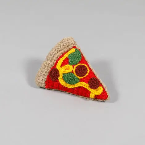 Jouet pizza en tricot