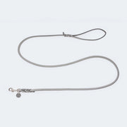Laisse fine Gris en cuir gras
