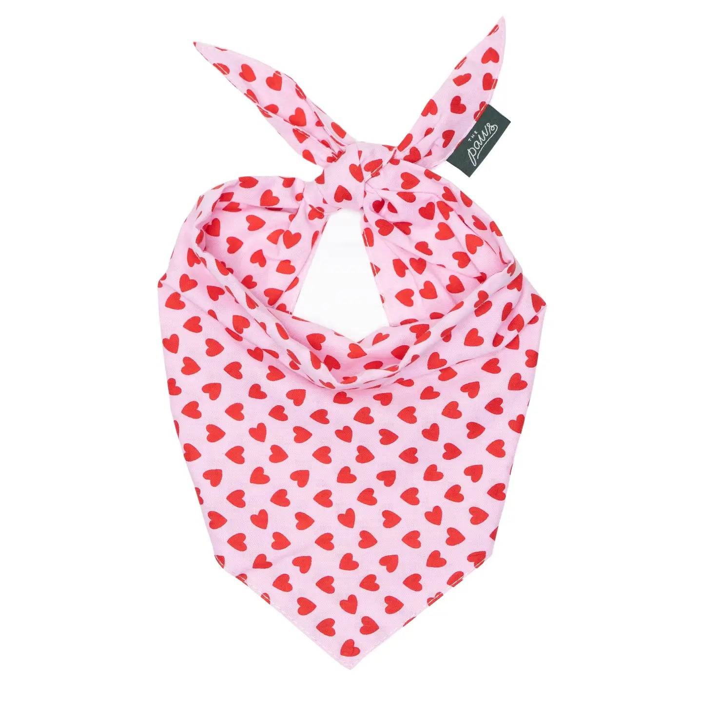 Bandana motif coeur rose