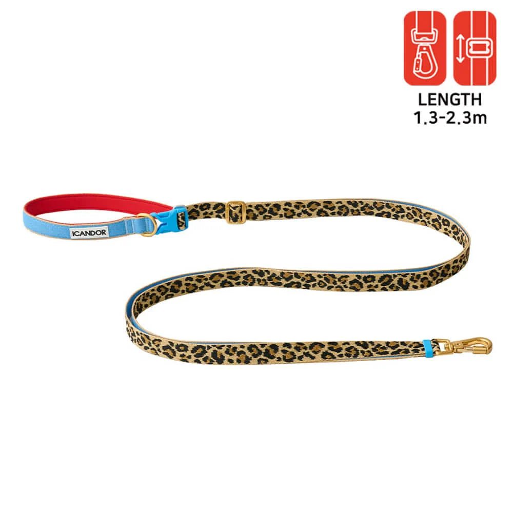 Laisse multi-positions Gentle Leash Bolt Long Léopard