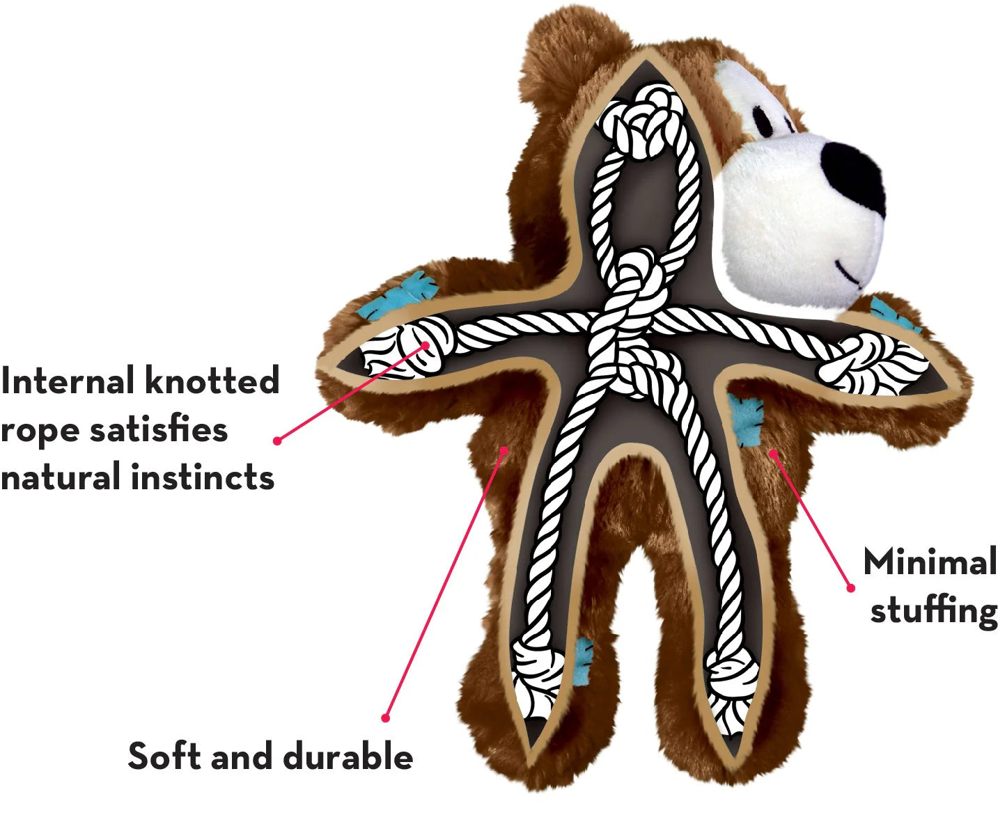 Peluche Kong Wild Knots Bear