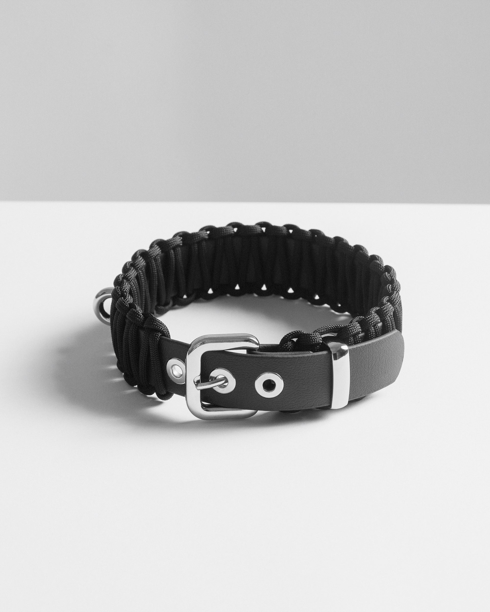 Collier bi-matière noir