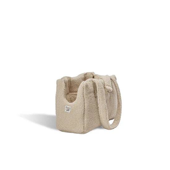 Sac de transport pour chien bouclé beige