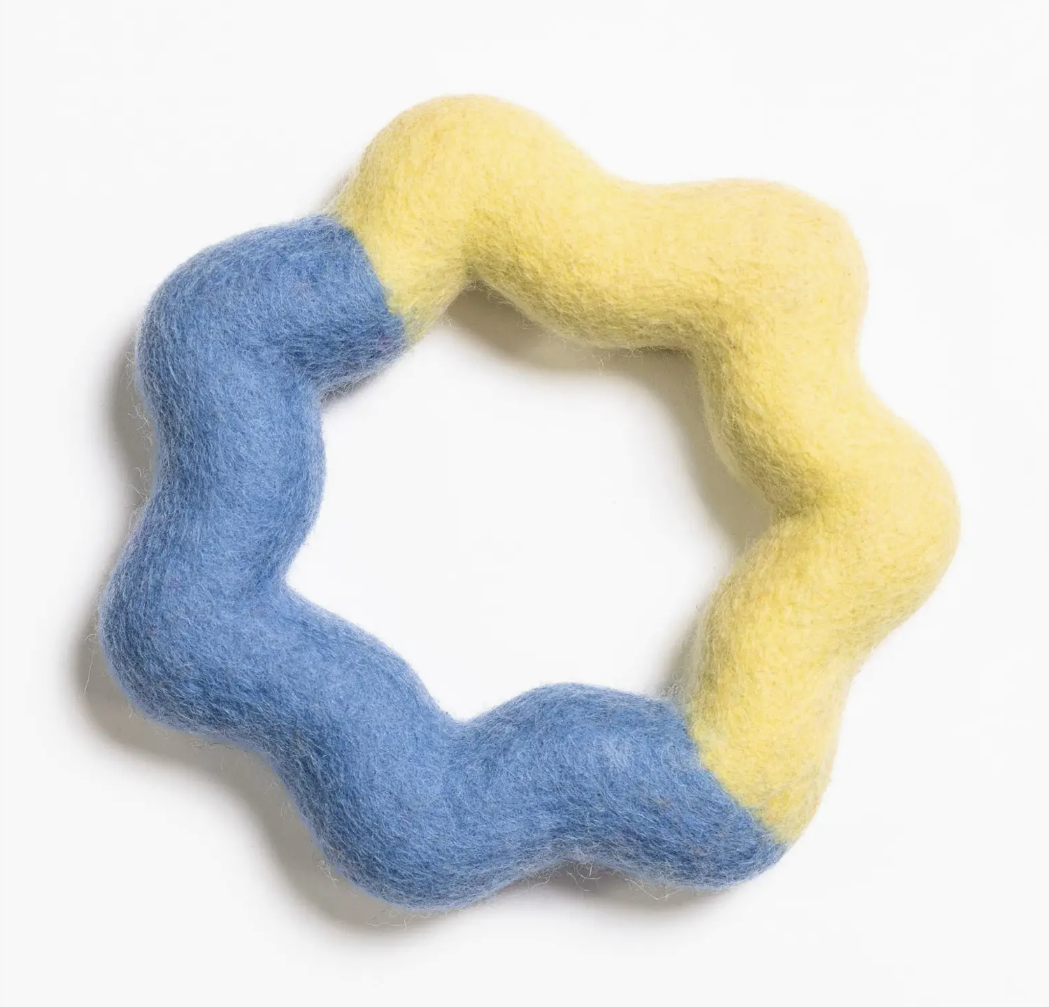 Jouet en feutre Wiggle Ring Jaune/Bleu