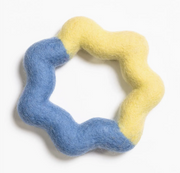 Jouet en feutre Wiggle Ring Jaune/Bleu