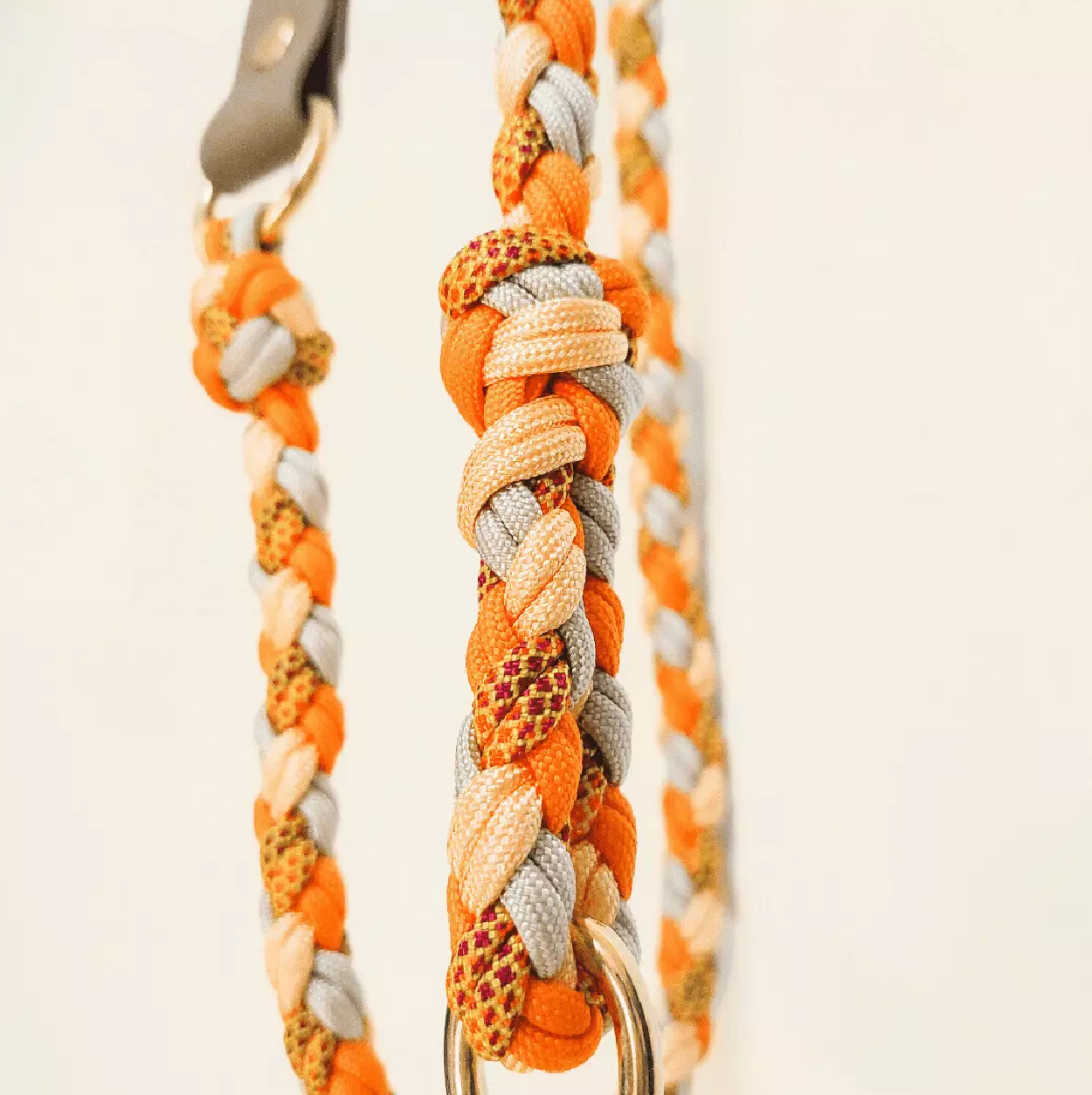 Laisse tressée Biothane/Paracorde - Orange