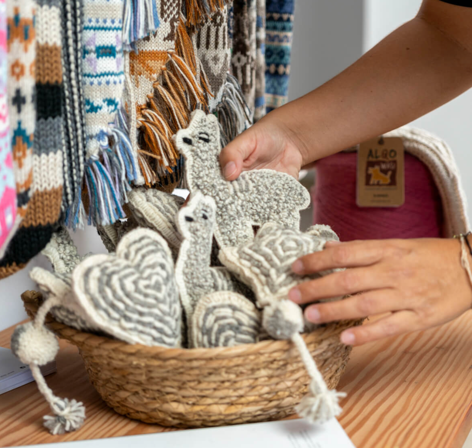 Jouet Lama en Alpaca Natural