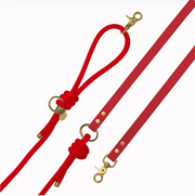 Laisse mains libres Rouge corde et biothane
