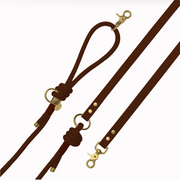 Laisse mains libres Chocolat corde et biothane