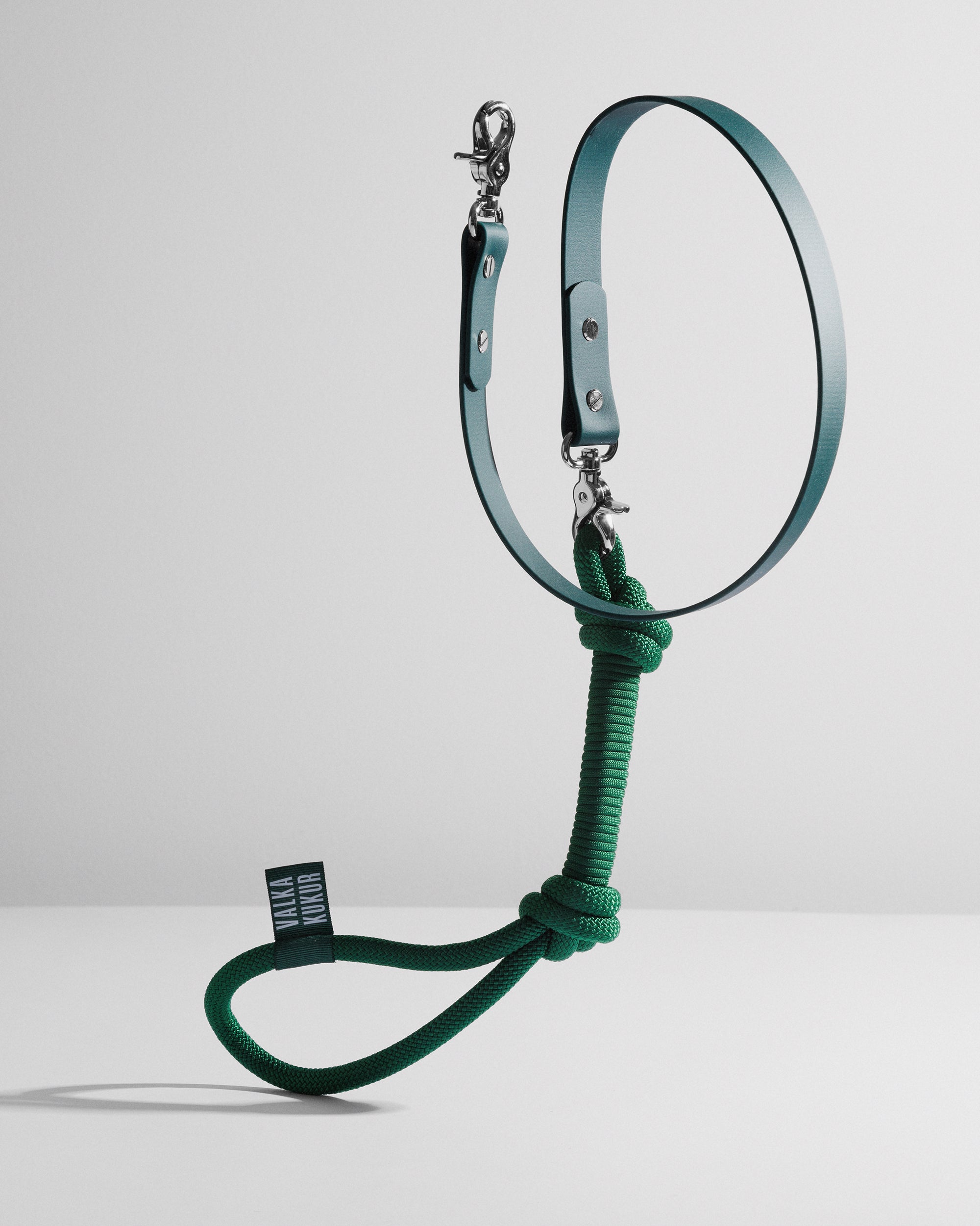 Laisse simple bi-matières Vert Forêt