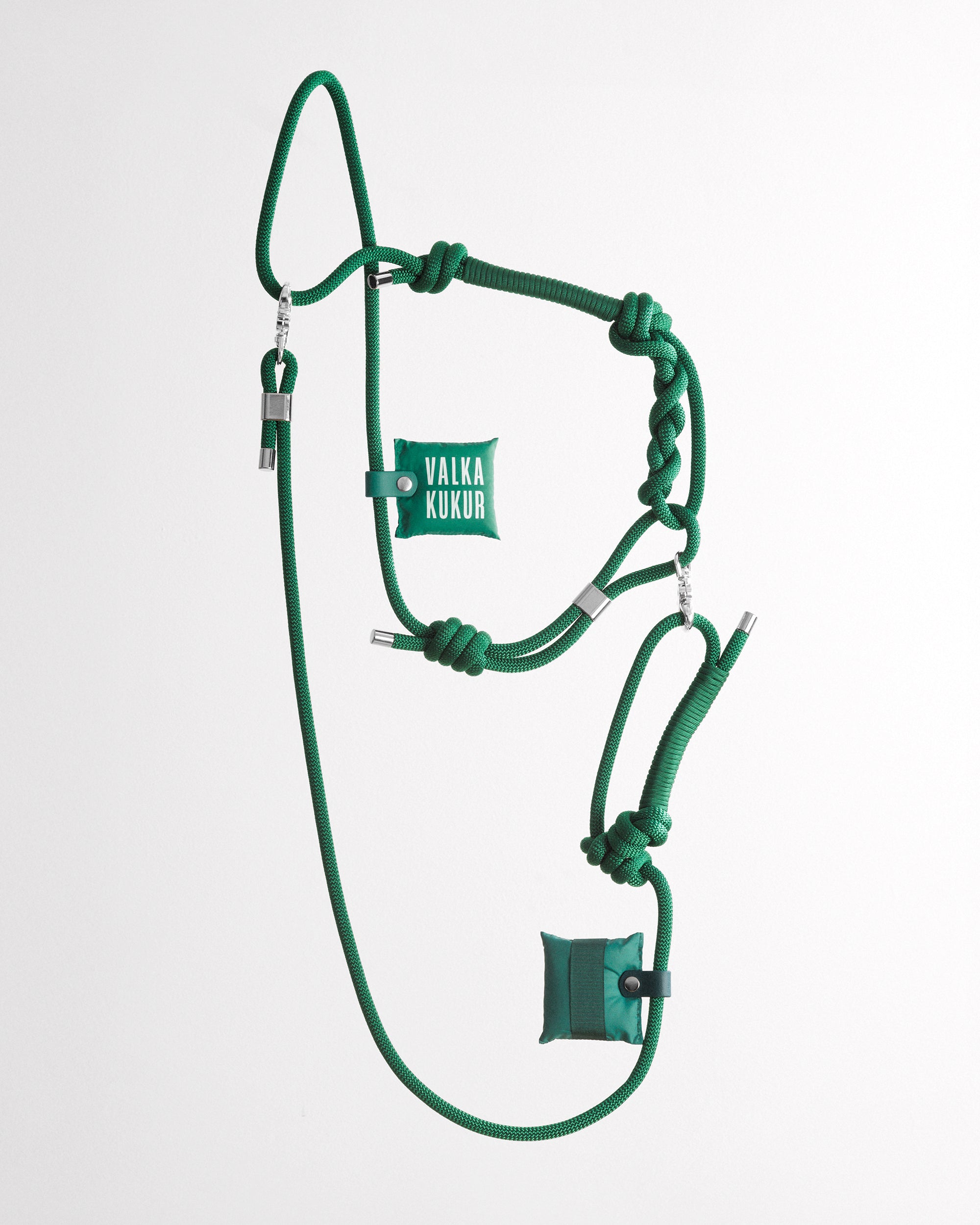 Laisse mains libres en corde Vert Forêt