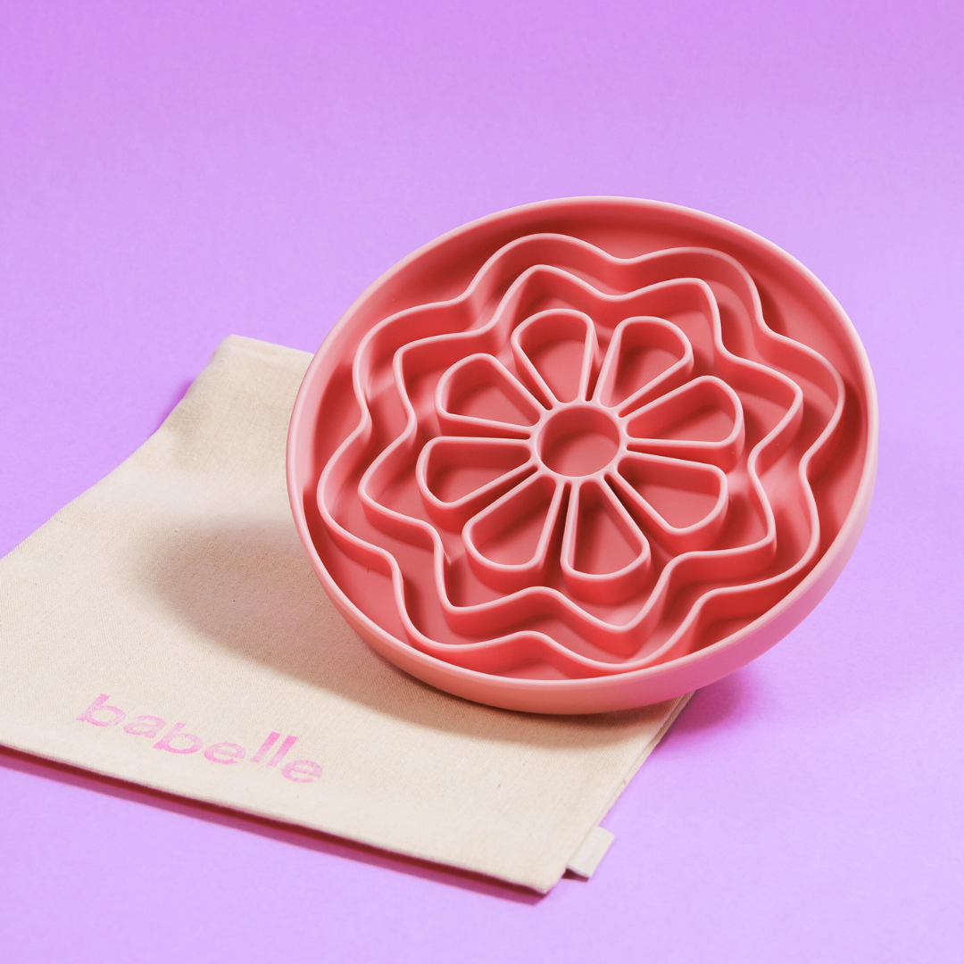 Gamelle anti-glouton vieux rose Petal