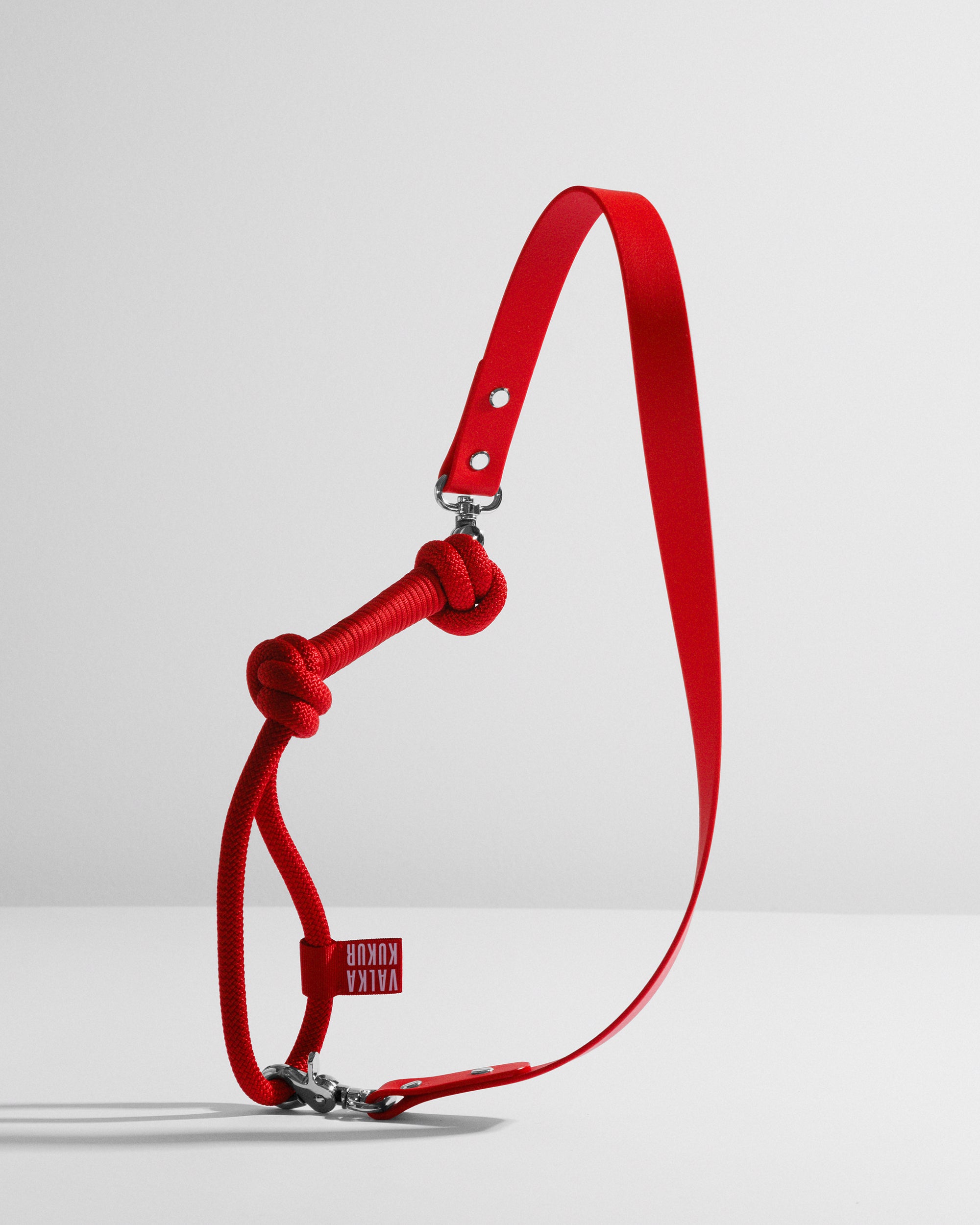 Laisse simple bi-matières Party Red