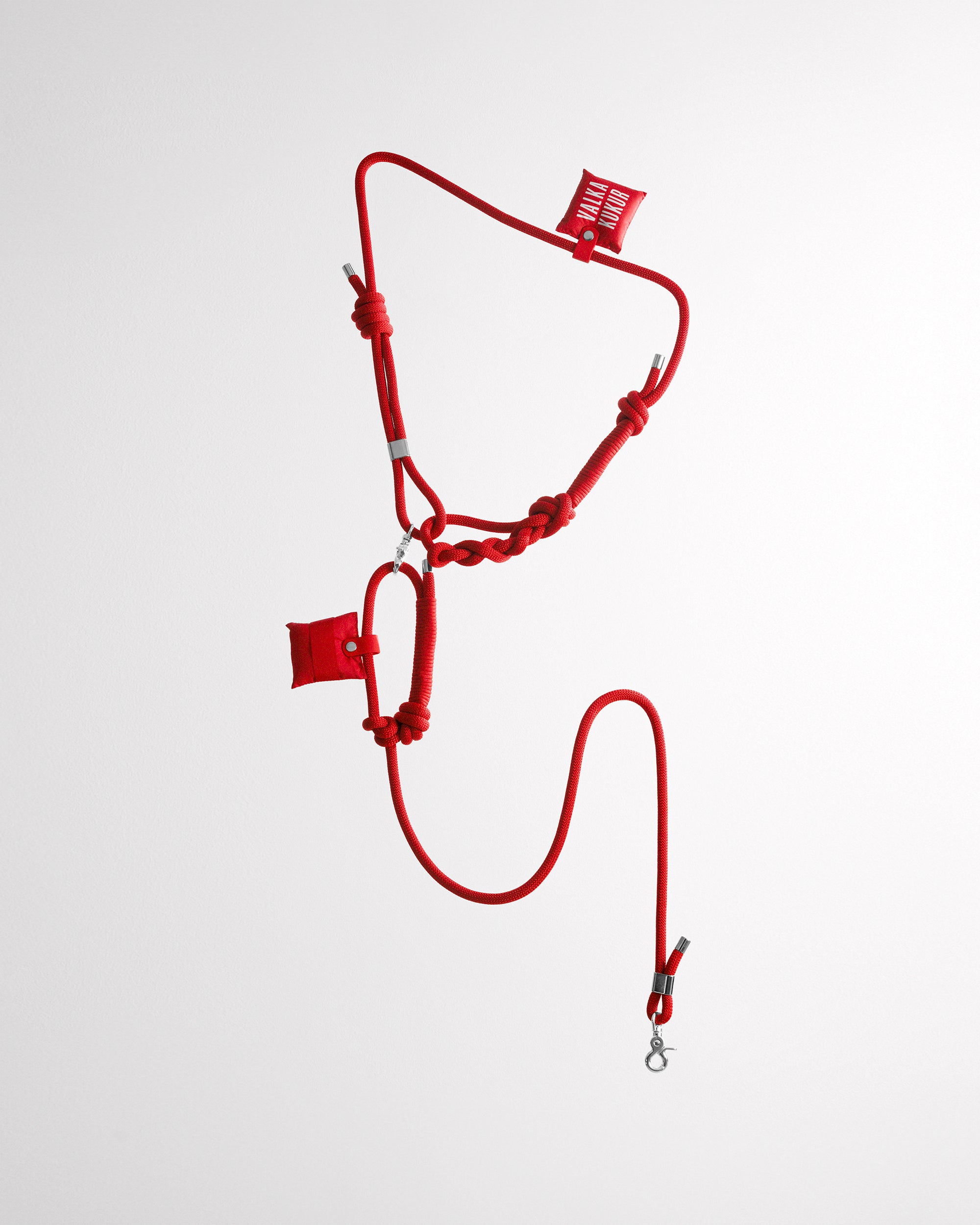 Laisse mains libres en corde Party Red