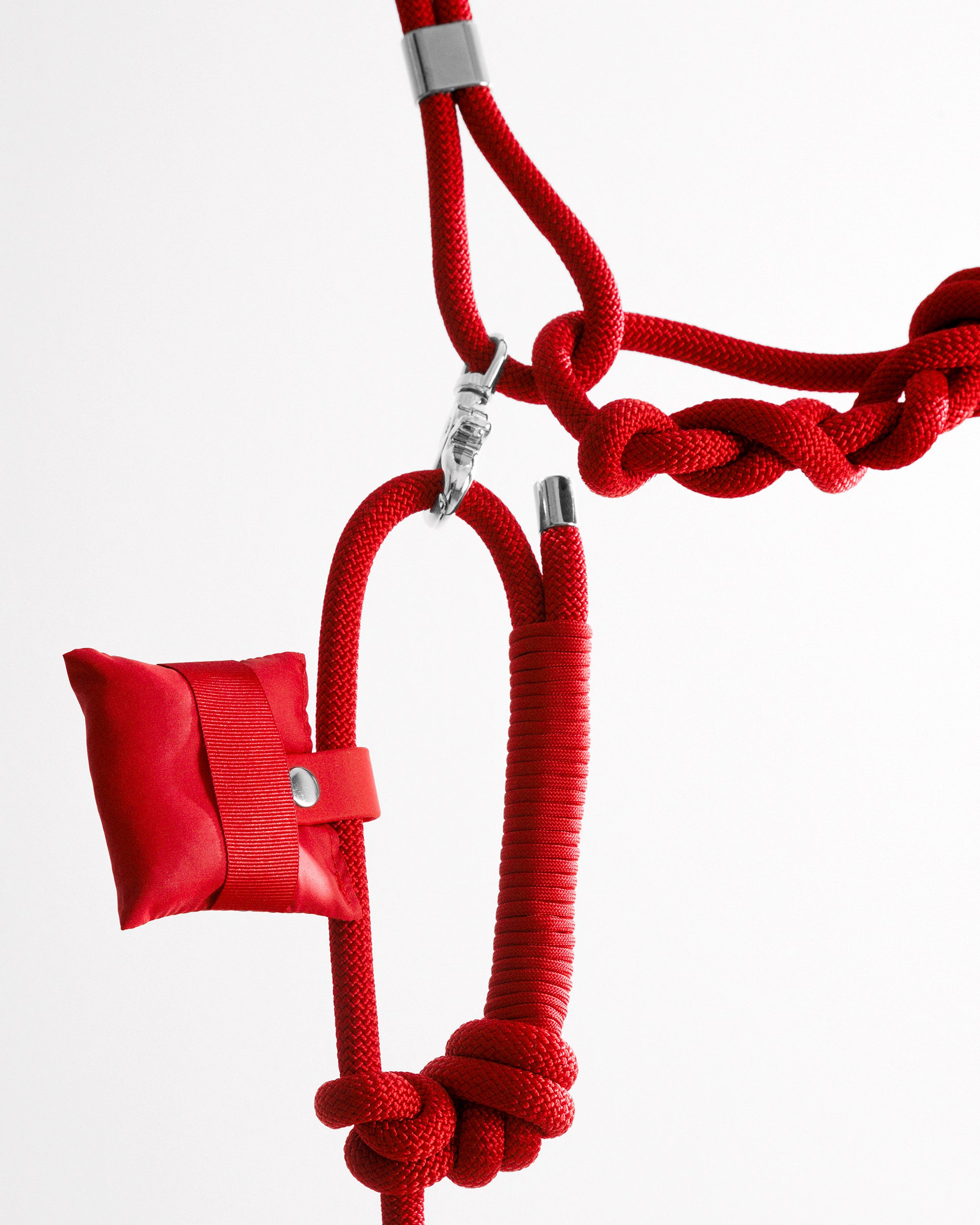 Laisse mains libres en corde Party Red