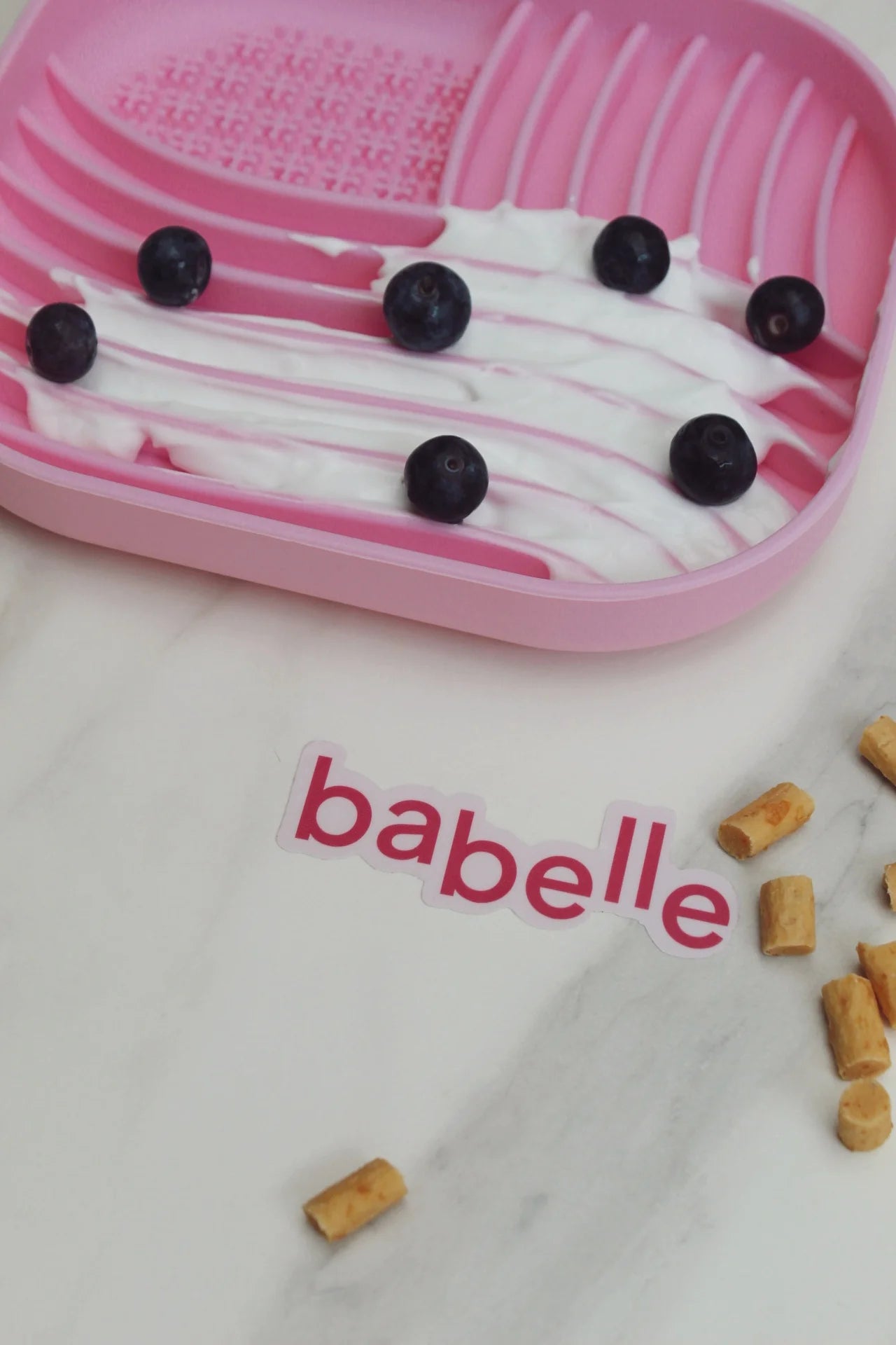 Gamelle anti-glouton rose Wavy