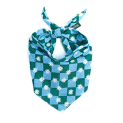 Bandana vert et bleu à damiers