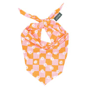 Bandana orange et rose à damiers