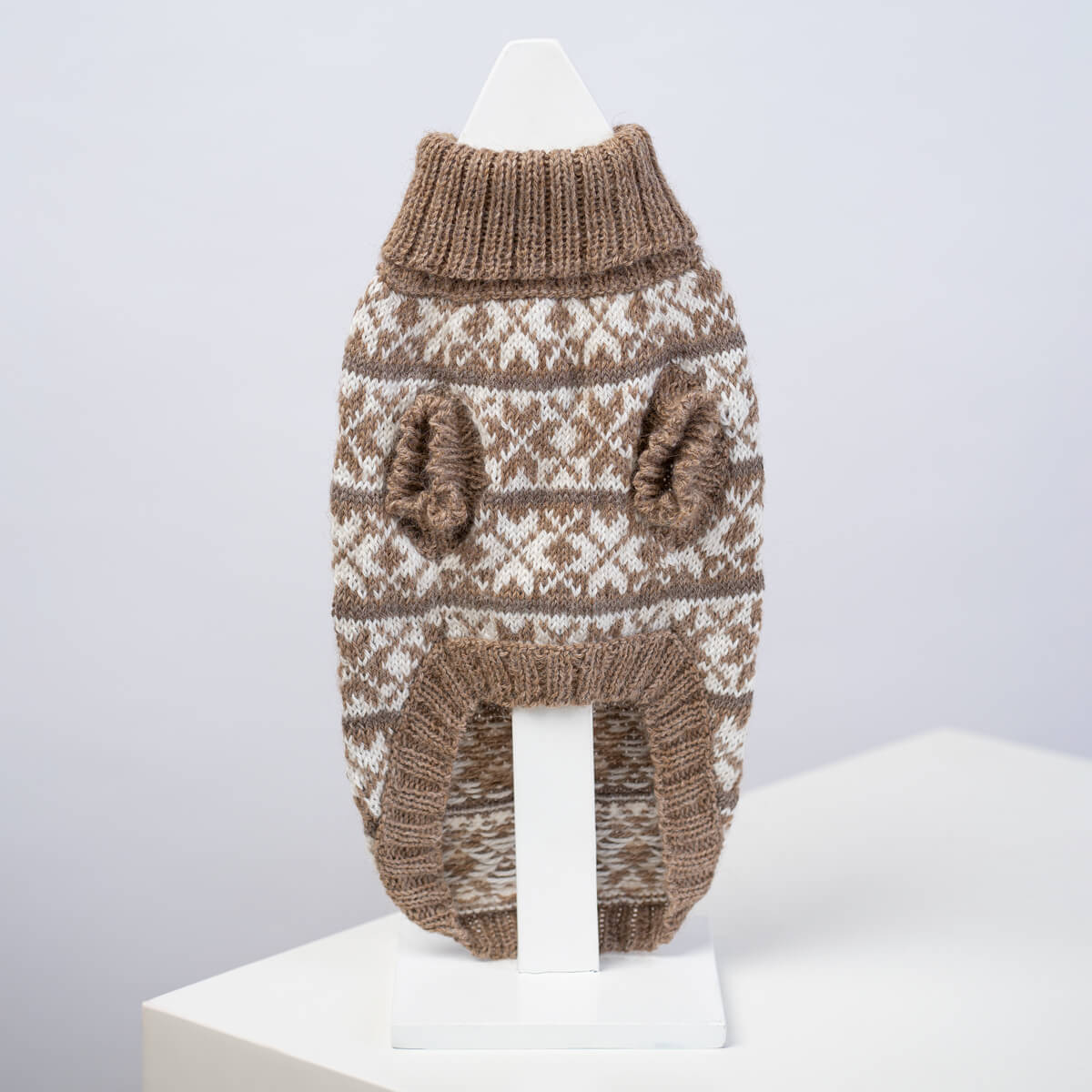 Pull de Noël pour chien en alpaga à motif flocons de neige