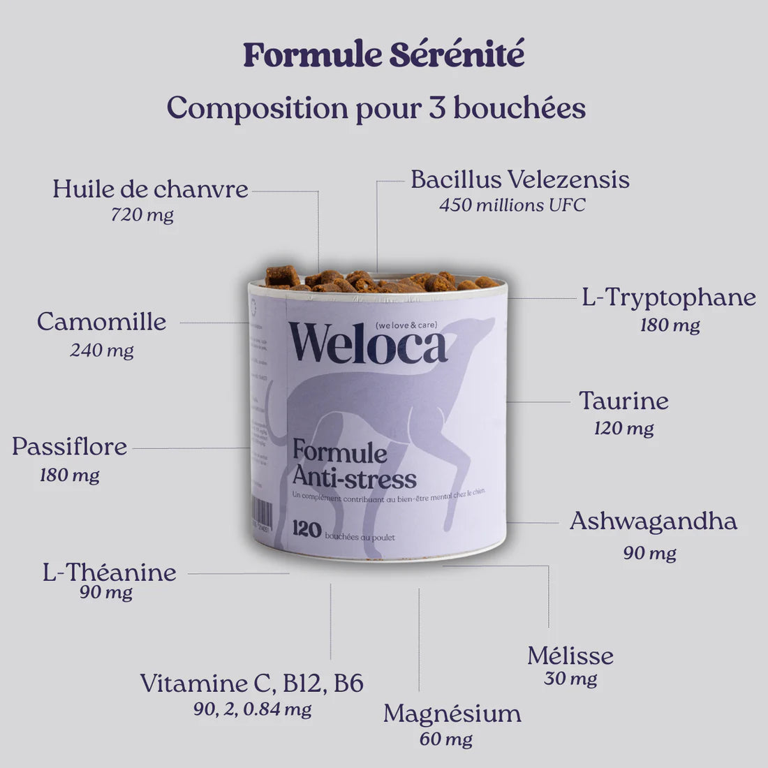 Complément naturel anti-stress - 120 bouchées