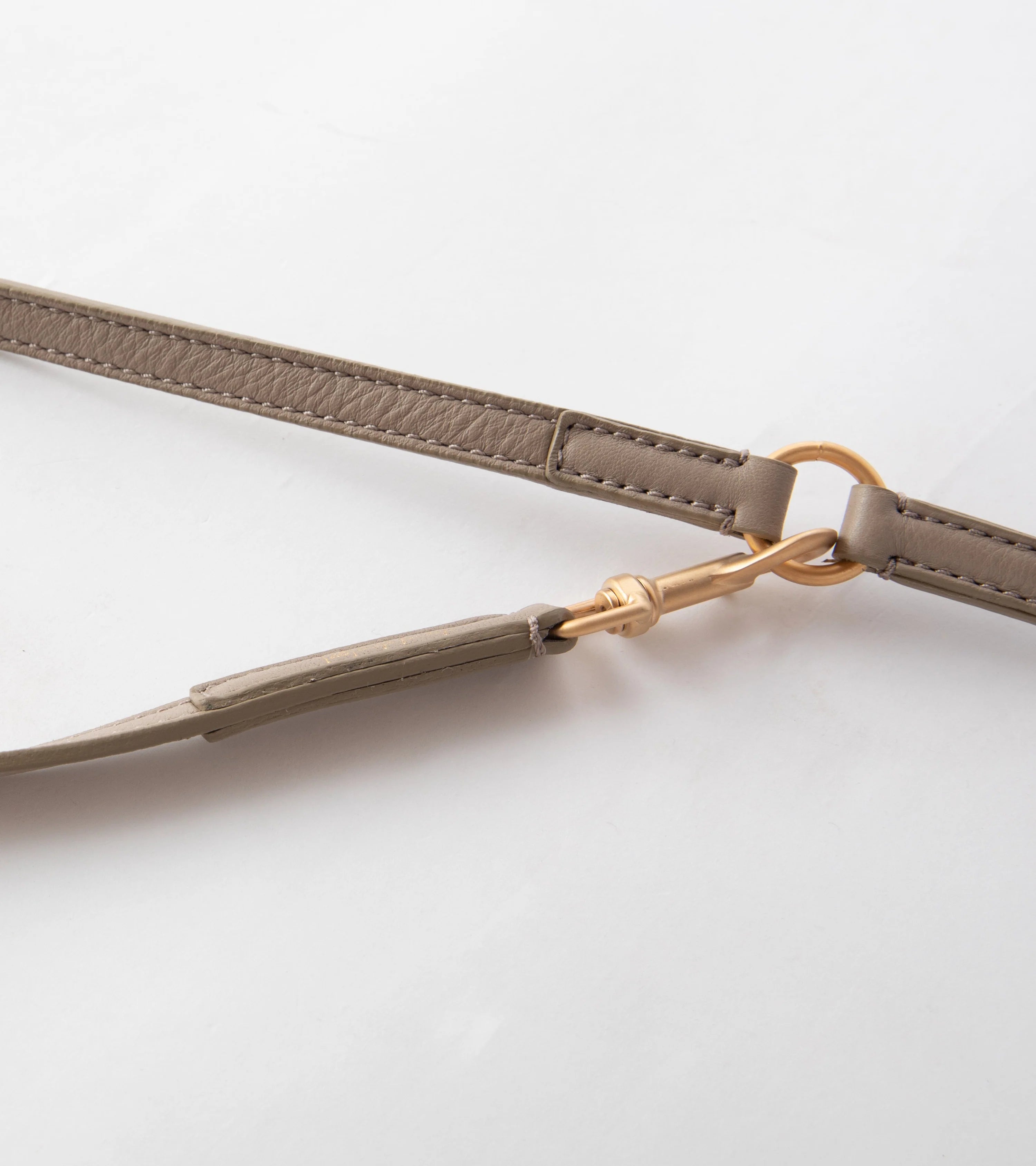 Laisse en cuir de Nappa Mario taupe