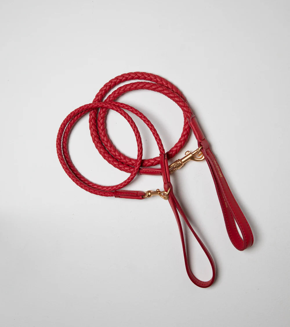 Laisse tressée en cuir Ferdinando