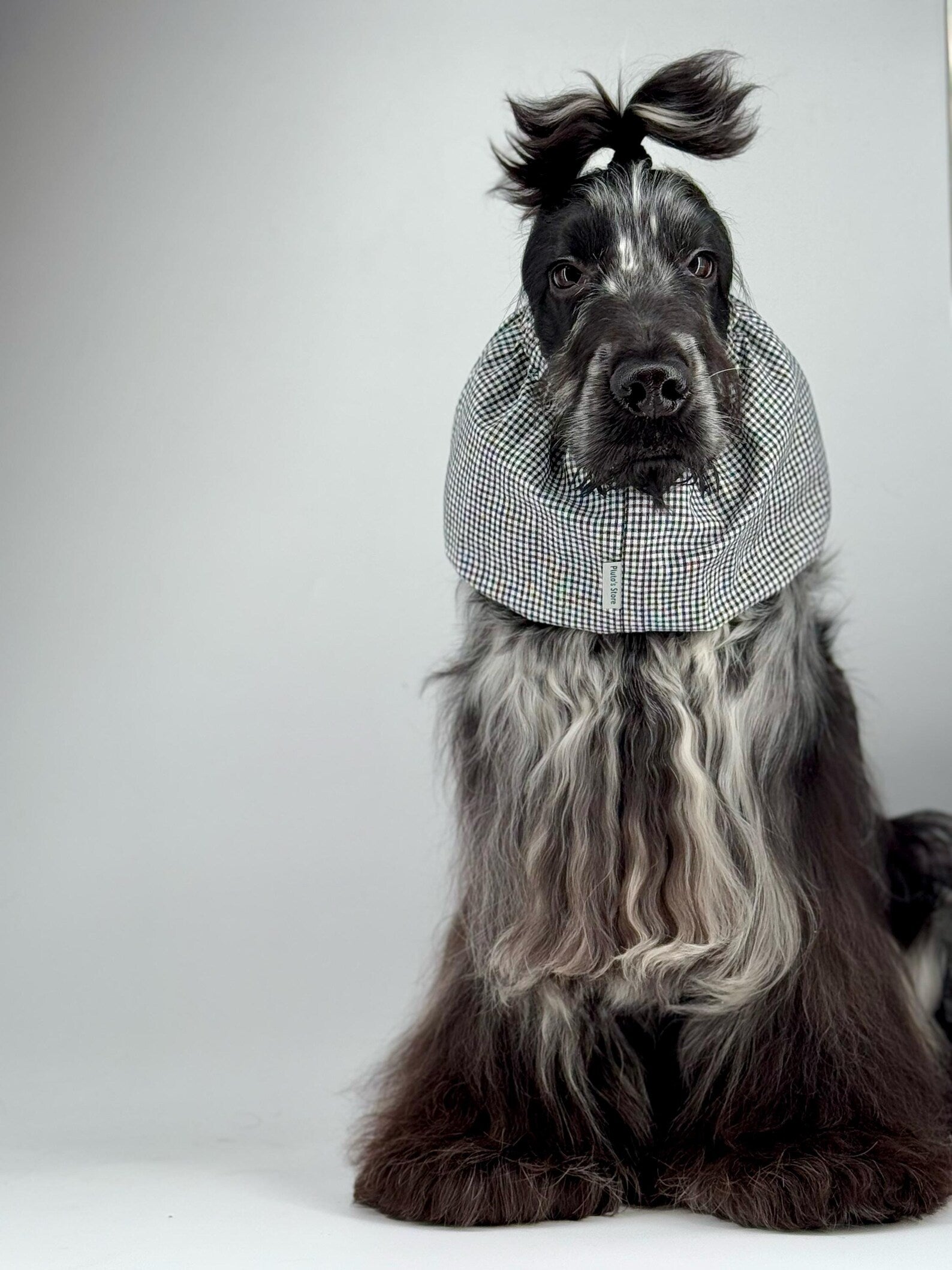 Snood en coton à petits carreaux