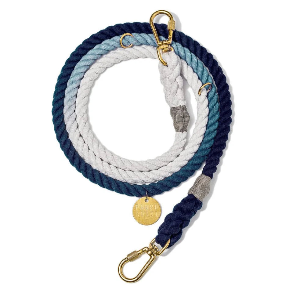 Laisse multi-positions en corde Indigo