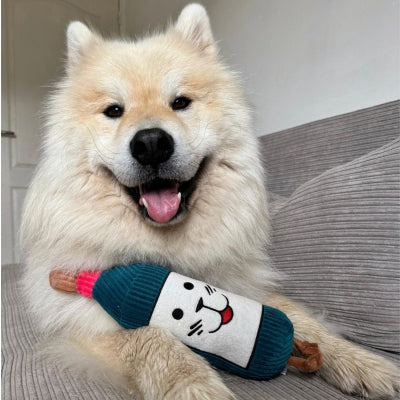 Peluche pour chien bouteille de vin