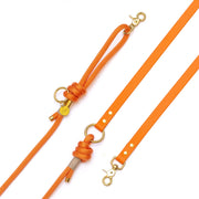 Laisse mains libres Orange en corde et Biothane