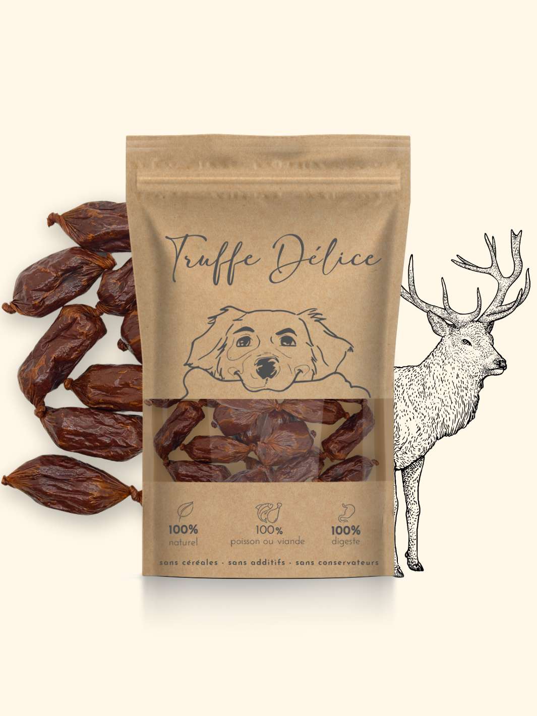 Friandises naturelles au cerf